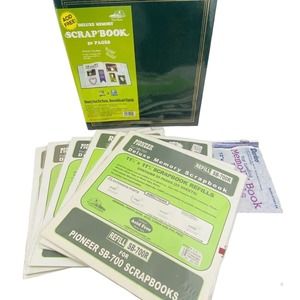 Pioneer Scrapbook Lot‎ 12x12 Green Post Style Album SB-700R Refills Darice Pages